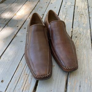 Steve Madden manalo mens brown leather loafers size 8.5